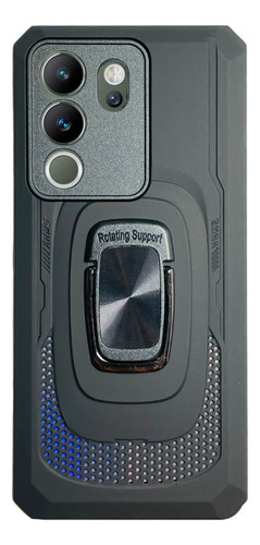Funda Anillo Rudo Tornasol + Mica De Regalo Cristal Negro Iphone 16e