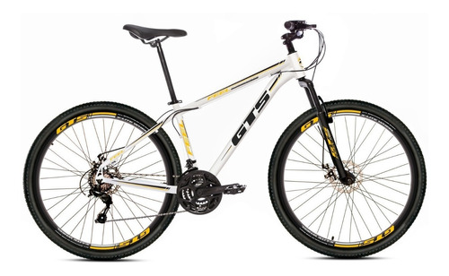 Mountain bike GTS Feel aro 29 19" 21v cor Branco/Amarelo