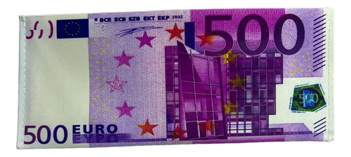 Billetera De Tela Lona De 100 Dolares Impresos O 500 Euros