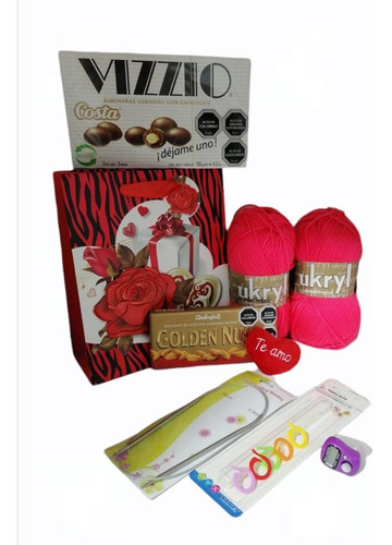 Dia De La Mama Regalo Para Tejer Lanas, Taza, Y Chocolates