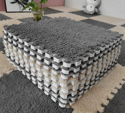 Alfombra De Espuma De Felpa Entrelazada, 10 Unidades, Bloque