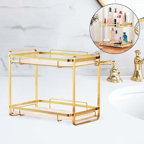 1pc Organizador Cosmético Con Doble Estante, Balda C