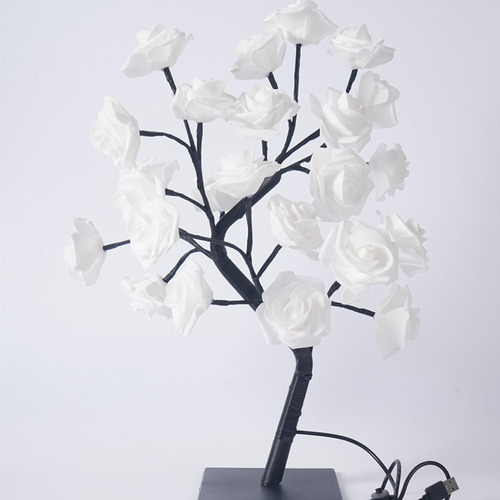 Lámpara De Escritorio Con Luz De Árbol De Flor Rosa Led,