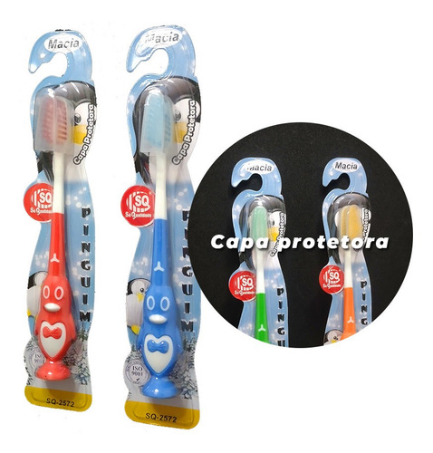12 Escova Dental Infantil Macia Colorido Qualidade Atacado