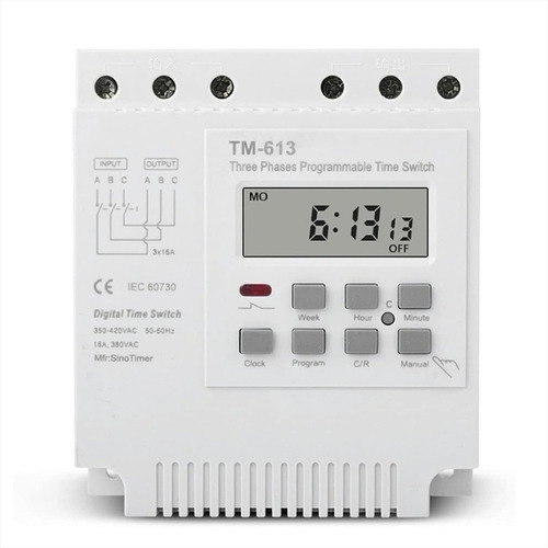 Interruptor Temporizador Trifásico Digital Programable Tm613