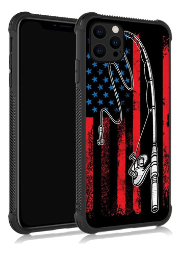 Funda Para iPhone 12 Pro Max - Eeuu Bandera Y Cana De Pes...