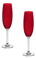 Comprar Jogo 2 Taças Cristal Vermelho Carmim Champagne 220ml Bohemia