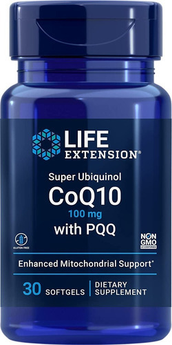 Super Ubiquinol Coq10 Life Extension 100 mg 30 cápsulas Sabor sem sabor