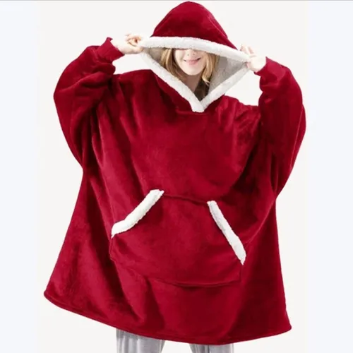 Manta Con Capucha De Gran Tamaño Caliente Pijama Cálido Y