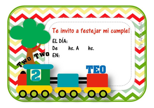 Mini Kit Imprimible Trencito Mod.2 Tren Infantil Colorido