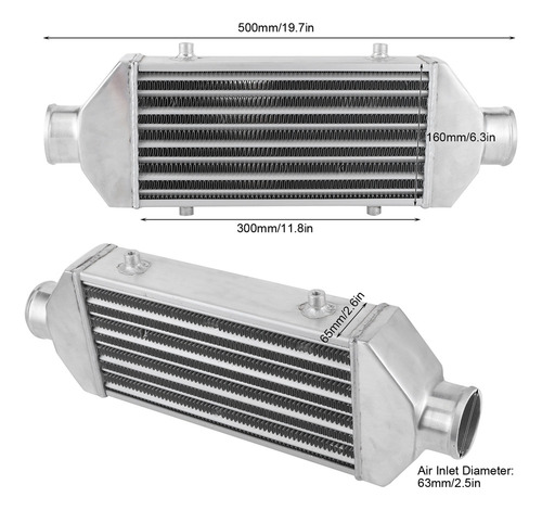 Intercooler Universal Turbo De Montagem Frontal Com 63 Mm