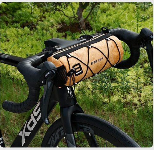 Bolsa Impermeable Multifuncional + Luz Trasera P/bicicleta Color Dorado Oscuro
