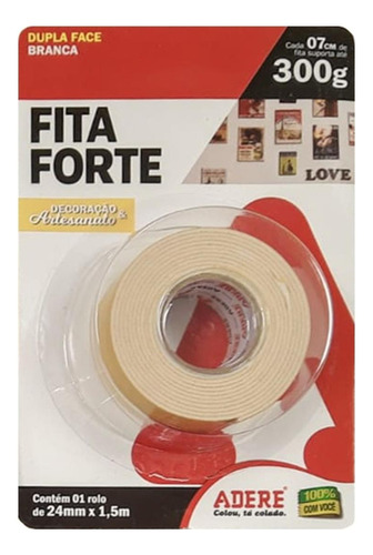 Fita Dupla Face Adere Forte Espuma Branca Decoracao E Artesa