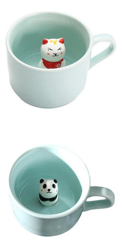 2 Tazas De Café En 3d Con Un Bonito Animal En El Interior, D