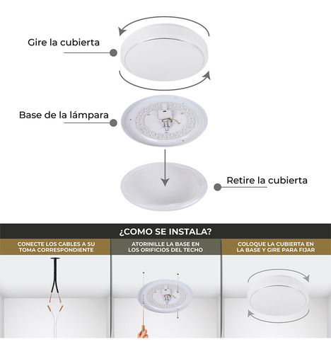 Lámpara Led Moon 14w Color Blanco Temperatura Ajustable 3000k 4000k 6000k 1120 Lm Ángulo 120° Montaje En Techo Ideal Para Oficinas, Hoteles Y Comercios - Moderna Y Eficiente Illux Tl-6014.bmtc