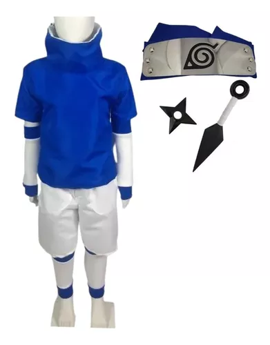 Fantasia Sasuke Uchiha Infantil Kit+bandana+kunai+shuriken