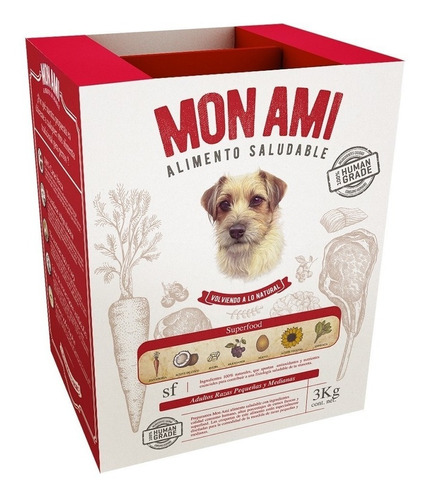 Imagen 1 de 1 de Alimento Mon Ami para perro adulto de raza pequeña y mediana sabor mix en bolsa de 3 kg
