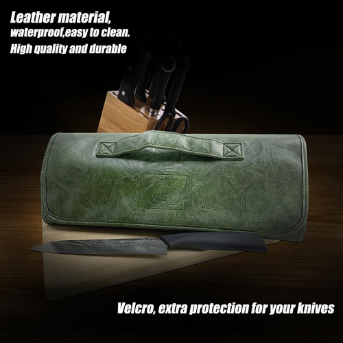 Estuche Porta Cuchillos De Tipo Piel Chef Bolsa Enrrollable