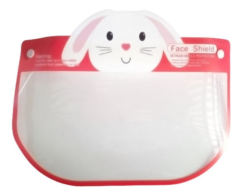  Protector Facial Niños Diseño Conejo Rojo - Bolsa 10 Und
