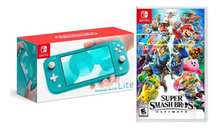 Nintendo Switch Lite Turquesa + Super Smash Bros Ultimate