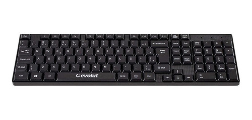 Teclado Evolut EO-201 AZERTY português brasil de cor preto