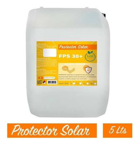 Protector Bloqueador Solar Fps 30 20 Litros Zinc Y Dióxido