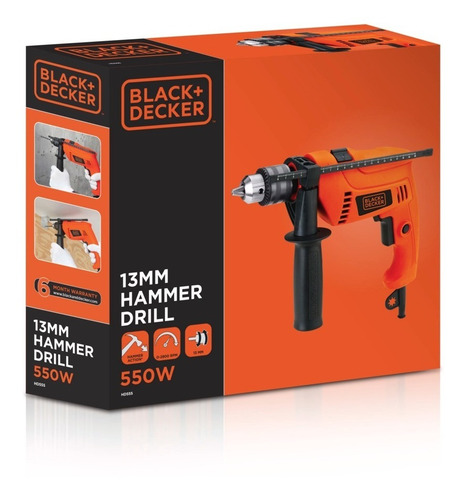 Imagen 4 de 4 de Taladro Percutor Eléctrico De 13mm Black&decker 550w Hd555