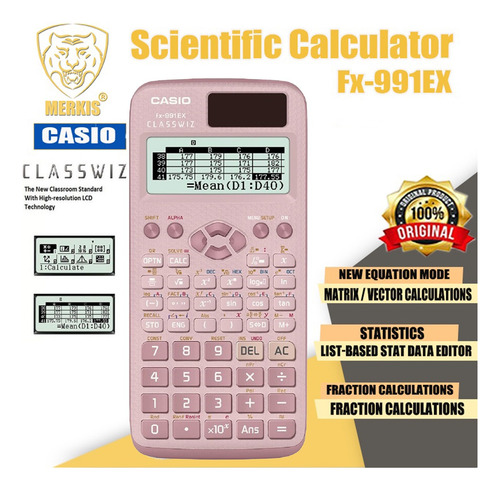 Calculadora Científica Fx-991ex Classwiz 552 Func Color Rosa
