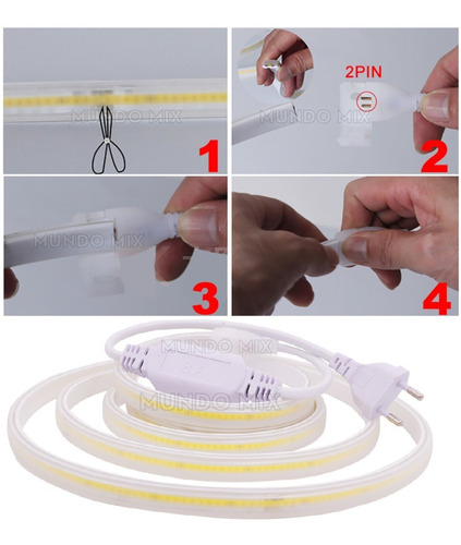25mts Mangueira Fita Led Cob Ip67 280leds 18w Por Metro Cor