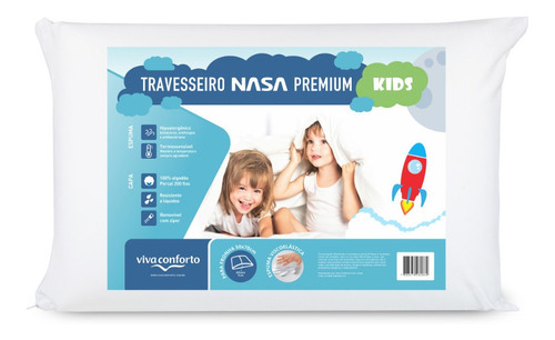 Imagem 1 de 8 de Travesseiro Nasa Premium Kids Infantil Capa Impermeável