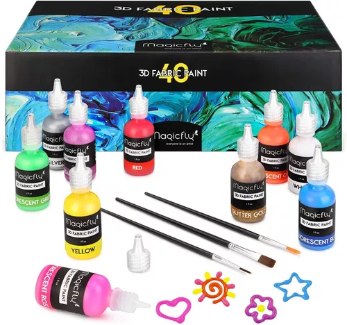 Pintura permanente para tela para ropa, kit de 24 colores a granel para  tapicería, cojines de exterior, pintura de zapatos, juego acrílico mediano