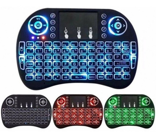 Imagem 3 de 3 de Mini Teclado Iluminado Controle Sem Fio P Smart Tv Box Nfe
