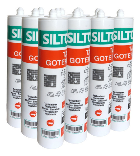 12x Silicona Pintable Hojalatería Tapa Goteras Siltop 280ml