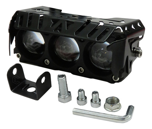 Par De Faros 18 Leds 3 Lupas Rectangular 3 Funciones 12-24v