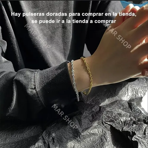 ' 2 Pulsera Torsal Hombre Esclava Plata Acero Inoxidable 6