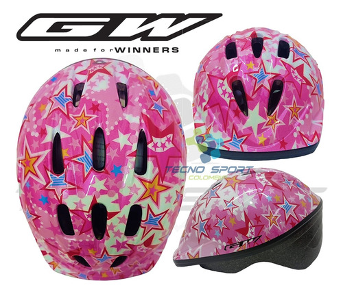 Casco Niña + Guante Gel Bicicleta Patines Skate Monopatin