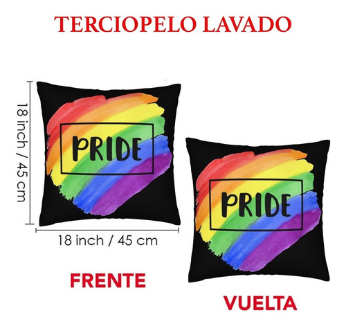 Almohada Orgullo Lgtb Pride En Terciopelo Cojin Con Relleno