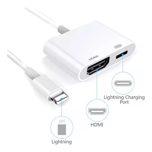 Adaptador iPhone Hdmi iPad iPod Ios Lightning Hd 1080