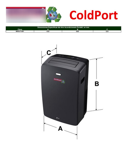 Compra De Los Aires Portátiles, Mxolt-001, 12000btu, 1.0ton, Color Negro