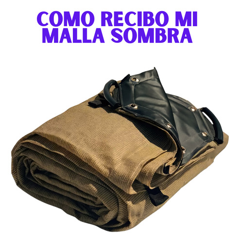 Malla Sombra Reforzada Beige 3x5 M Protección 90% Inmatmex
