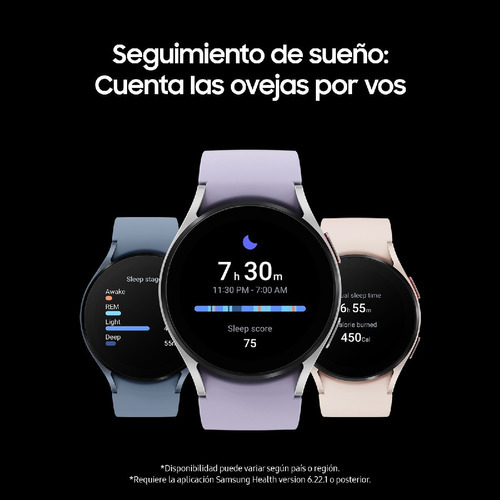 Imagen 5 de 7 de Samsung Galaxy Watch5 Small (Bluetooth) 1.2" caja 40mm de aluminio armor graphite, malla graphite SM-R900