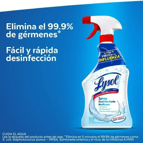 Imagen 2 de 5 de Lysol Spray Desinfectante Multiusos Cleanser 650ml