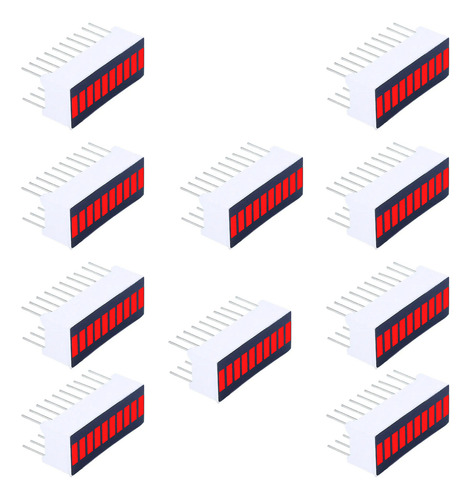 10 Pzas Display De 10 Segmentos Led Rojo Brillante 20 Pines