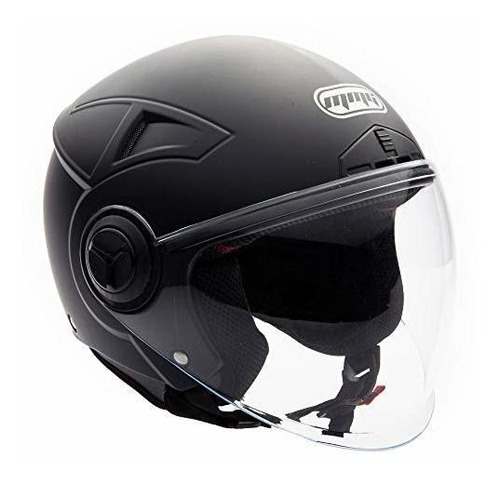 Casco Abierto Piloto Para Moto - Negro Mate Talla Grande