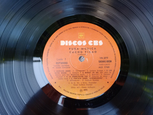 Disco Pura Música Cacho Tirao (Usado)