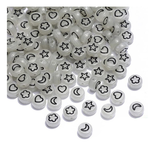 100 Pcs Cuentas Plásticas Surtidas Hacer Pulseras Luminiscen