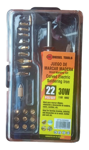 Pirografo Pirograbador Marcar Madera Cuero Cautín 30w 22pcs