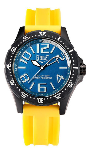 Relógio Masculino Everlast Amarelo Com Preto E6745
