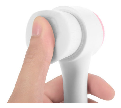 Imagem 3 de 6 de Escova De Limpeza De Pele Facial 2 Em 1 Silicone E Serdas