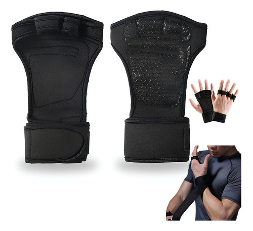 Guantes De Muñeca Deportivos Huecos Antideslizantes Negros